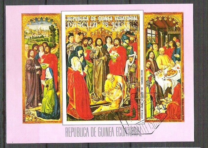 Eq. Guinea 1973 Religion, imperf. sheet, used N.009