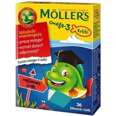 Pestisori Gumati, Moller&amp;#039;s, Omega 3, imbunatateste Functia Cerebrala si Imunitara, cu Aroma de Fruct foto