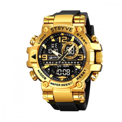 Ceas barbatesc de mana Stryve Sport Army Digital Militar Negru Auriu foto