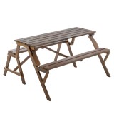Cumpara ieftin Masa gradina, banca lemn maro Zagir 139,5x133,5x73 cm
