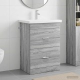 Cumpara ieftin Set de mobilier pentru baie Sonoma gri 61 x 40 x 84,5 cm