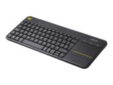 Cumpara ieftin Logitech K400 Plus Black , Tastatura Wireless 2.4, GHz cu Touchpad, QWERTY US International, 10m range