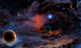 Fototapet de perete autoadeziv si lavabil Nebuloasa universului, 270 x 200 cm