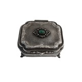 Cutie de bijuterii din argint 800 cu interior aurit