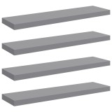 Cumpara ieftin Rafturi de perete suspendate, 4 buc., gri, 90x23,5x3,8 cm, MDF