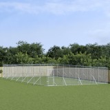 VidaXL Padoc de exterior pentru c&acirc;ini argintiu 8x16x2m oțel galvanizat