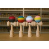Cumpara ieftin Kendama din lemn 18 cm, antiderapanta, model cauciucat, Diverse culori - KEND5549