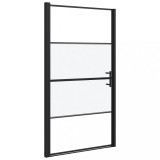 Usa de dus, 100x178 cm, negru, sticla securizata semi-mata