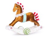 Decoratiune de Craciun calut balansoar gingerbread, 30x12x26 cm