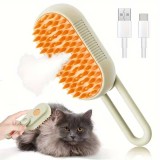Perie cu Abur pentru Animale de Companie, Indeparteaza Parul, Curatare, Incarcare USB-C, Maner Rotativ 360, 12 x 6.5 cm