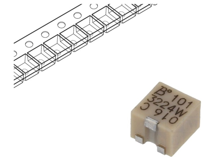Rezistor trimer SMD 100&Omega; &plusmn;10%