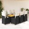 Gossi set bistro de gradina, 9 piese, cu perne, negru, poliratan