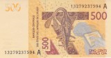Bancnota Statele Africii de Vest 500 Franci 2013 - P119A UNC Coasta de Fildes ( vezi descriere )