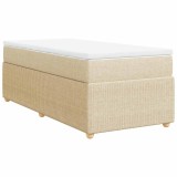 Cumpara ieftin Pat box spring cu saltea, crem, 90x200 cm, textil