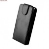 Husa Flip Piele Eco Neagra Sligo pentru Sony Xperia T, Protectie Premium