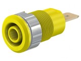 Soclu Banană 4mm 32A 1kV Galben Aurit Alamă