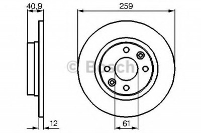 Disc frana DACIA LOGAN II (2012 - 2016) BOSCH 0 986 479 B79 foto