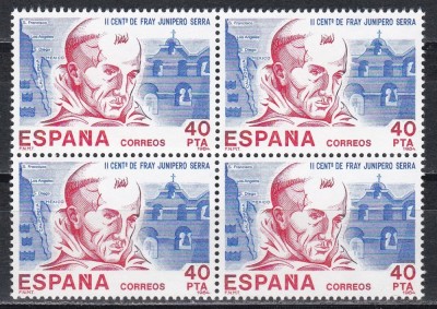 Spania 1984 - Istoria hispano-americană, Bloc de 4, MNH foto