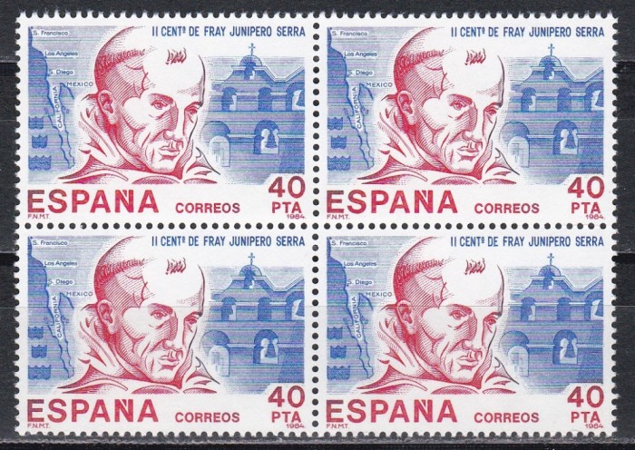 Spania 1984 - Istoria hispano-americană, Bloc de 4, MNH