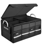 Cutie organizare portbagaj, impermeabila, pliabila, 3 compartimente, buzunare exterioare, 63 l, 60 x 35 x 30 cm, Negru