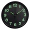 Ceas de Perete, Glow in the Dark, 20cm, Cifre și Indicatori Fosforescenți, Culoare Negru
