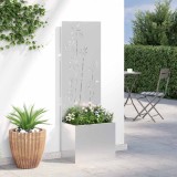 Cumpara ieftin Ghiveci de Grădină cu Panou Decorativ Argintiu 50 x 140 cm