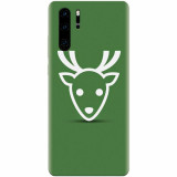 Husa silicon pentru Huawei P30 Pro, Minimal Reindeer Illustration Green