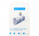 Cablu adaptor Lightning Splitter Grey, AM+