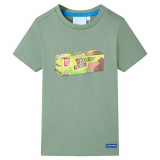 Tricou pentru copii cu m&acirc;neci scurte, kaki, 128
