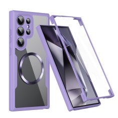 Husa pentru samsung galaxy s24 ultra cu folie, colorverse 360 magsafe, purple foto
