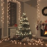 vidaXL Instalație cu 150 LED-uri, alb cald, 15 m, PVC