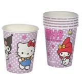 Set de 6 pahare de h&acirc;rtie lila Hello Kitty &amp; Friends pentru petreceri, CMCLASS