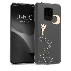 Husa Kwmobile pentru Xiaomi Redmi Note 9S/Redmi Note 9 Pro/Redmi Note 9 Pro Max, Silicon, Transparent/Auriu, 52149.10 foto