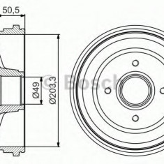 Tambur frana RENAULT MODUS / GRAND MODUS (F/JP0) (2004 - 2016) BOSCH 0 986 477 205