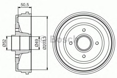 Tambur frana RENAULT CLIO III (BR0/1, CR0/1) (2005 - 2012) BOSCH 0 986 477 205 foto