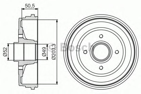 Tambur frana RENAULT CLIO III (BR0/1, CR0/1) (2005 - 2012) BOSCH 0 986 477 205