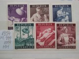 1954- Austria-Mi999-1004- Compl.set-MH, Nestampilat