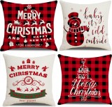 Set de 4 huse pentru perna de Craciun FANTESTICRYAN, textil, multicolor, 45 x 45 cm