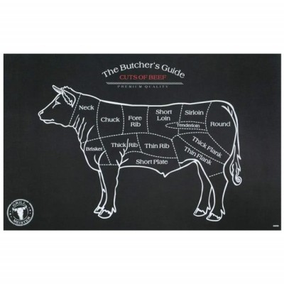 Set suport farfurie pentru servirea mesei, model Pufo Butcher&amp;#039;s Guide, 4 bucati, 43 x 28 cm foto