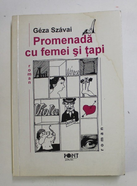 PROMENADA CU FEMEI SI TAPI de GEZA SZAVAI , 1996 , PREZINTA PETE SI HALOURI DE APA , DEDICATIE *