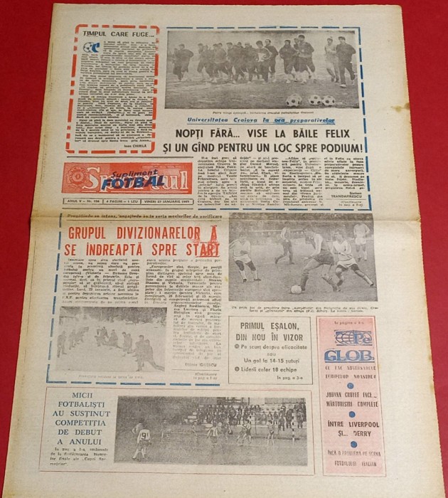 Ziarul Sportul Supliment FOTBAL 27.01.1989