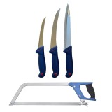 Set Profesional macelarie 3 Cutite otel inoxidabil si Fierastrau pentru oase, Oem