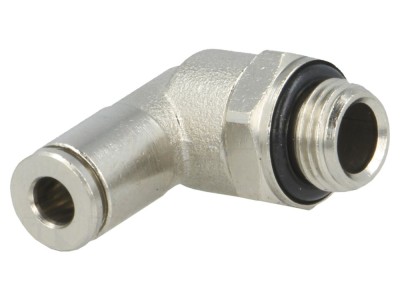Conector push-in 90&amp;deg; alamă nichelată foto
