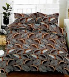 Cumpara ieftin Lenjerie de pat matrimonial cu husa elastic pat si fata perna patrata, Nest, bumbac mercerizat, multicolor