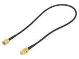 Cablu RP-SMA Tată-Mamă 0,3m Negru 50&Omega;
