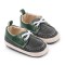 Pantofiori din blugi gri petrol cu insertii verzi (Marime Disponibila: 6-9 luni