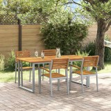 vidaXL Set de masă pentru grădină 5 pcs Gri și maro