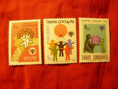 Serie Turcia 1979 Anul International al copiilor , 3 valori foto