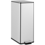 HOMCOM Coș de Gunoi de 20L Antiamprentă cu &Icirc;nchidere Lentă și Găleată Detașabilă, Coș cu Pedală, pentru Bucătărie, Living, Birou și Studiu, 21.5x37.2x