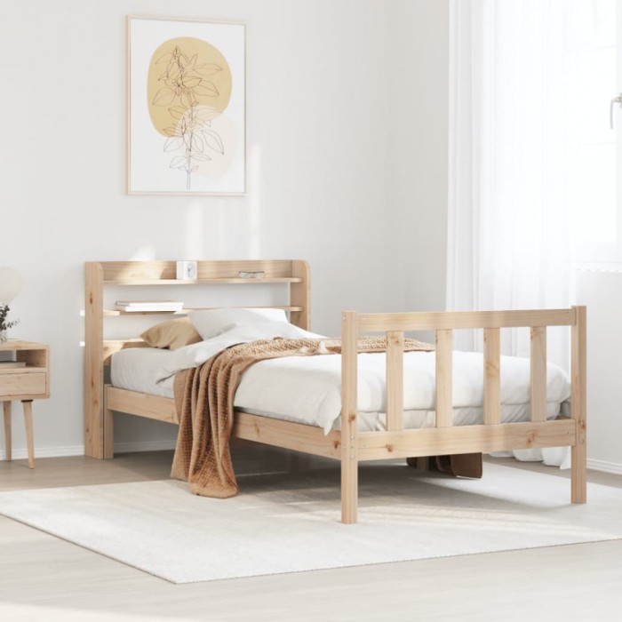 vidaXL Cadru de pat fără saltea, 75x190 cm, lemn masiv de pin 3306564